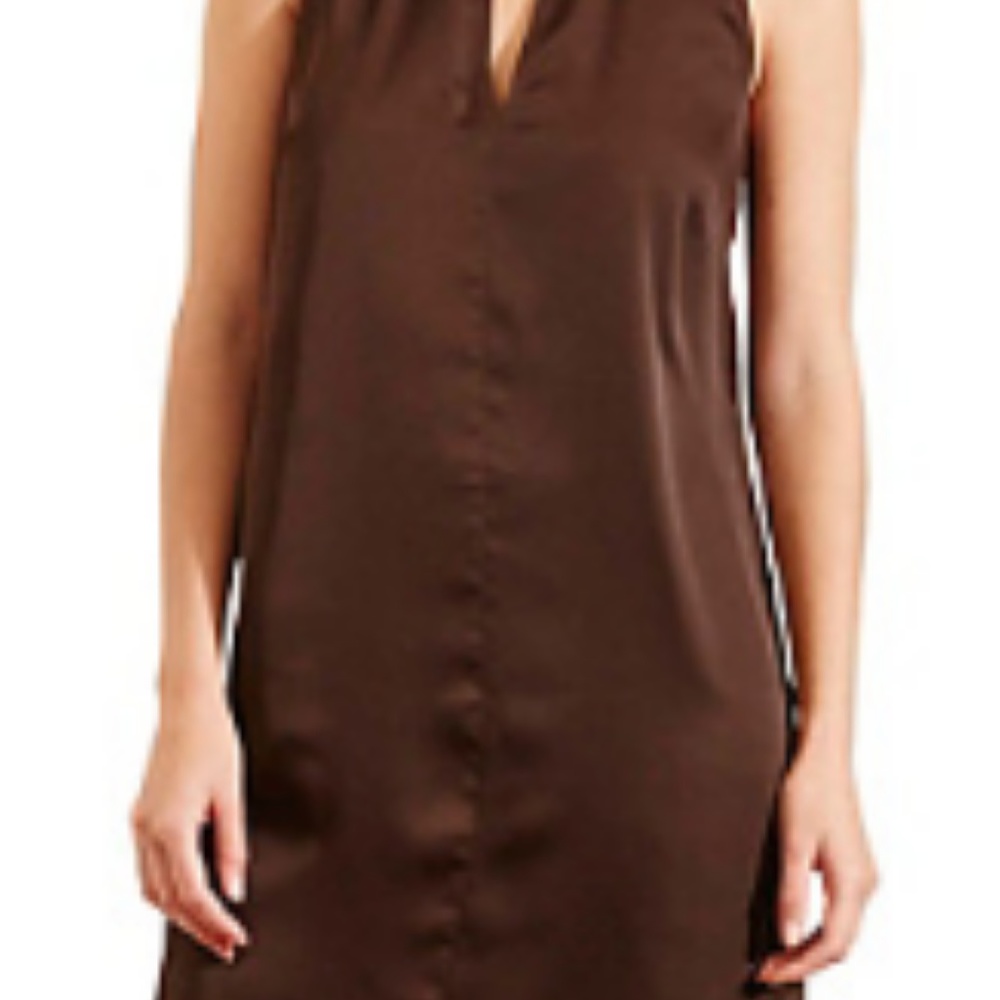 Lauren Ralph Lauren Charmeuse Shift Dress BROWN